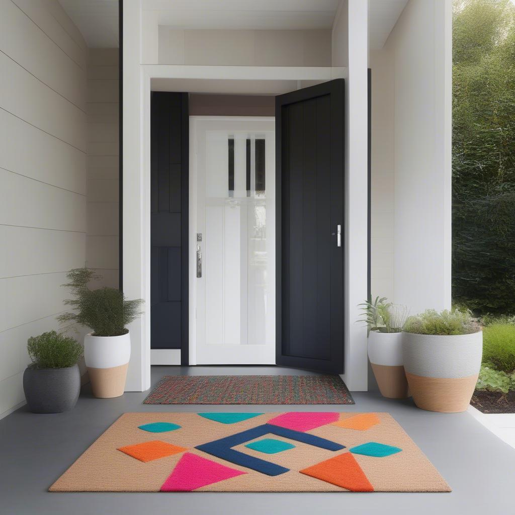 Modern Entryway with Doormat and Interchangeable Inserts