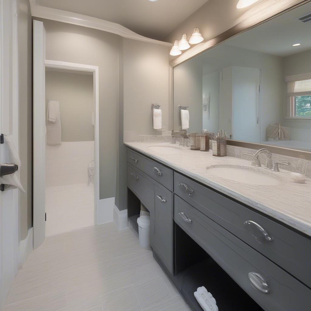 Double Vanity in a Jack and Jill Bathroom