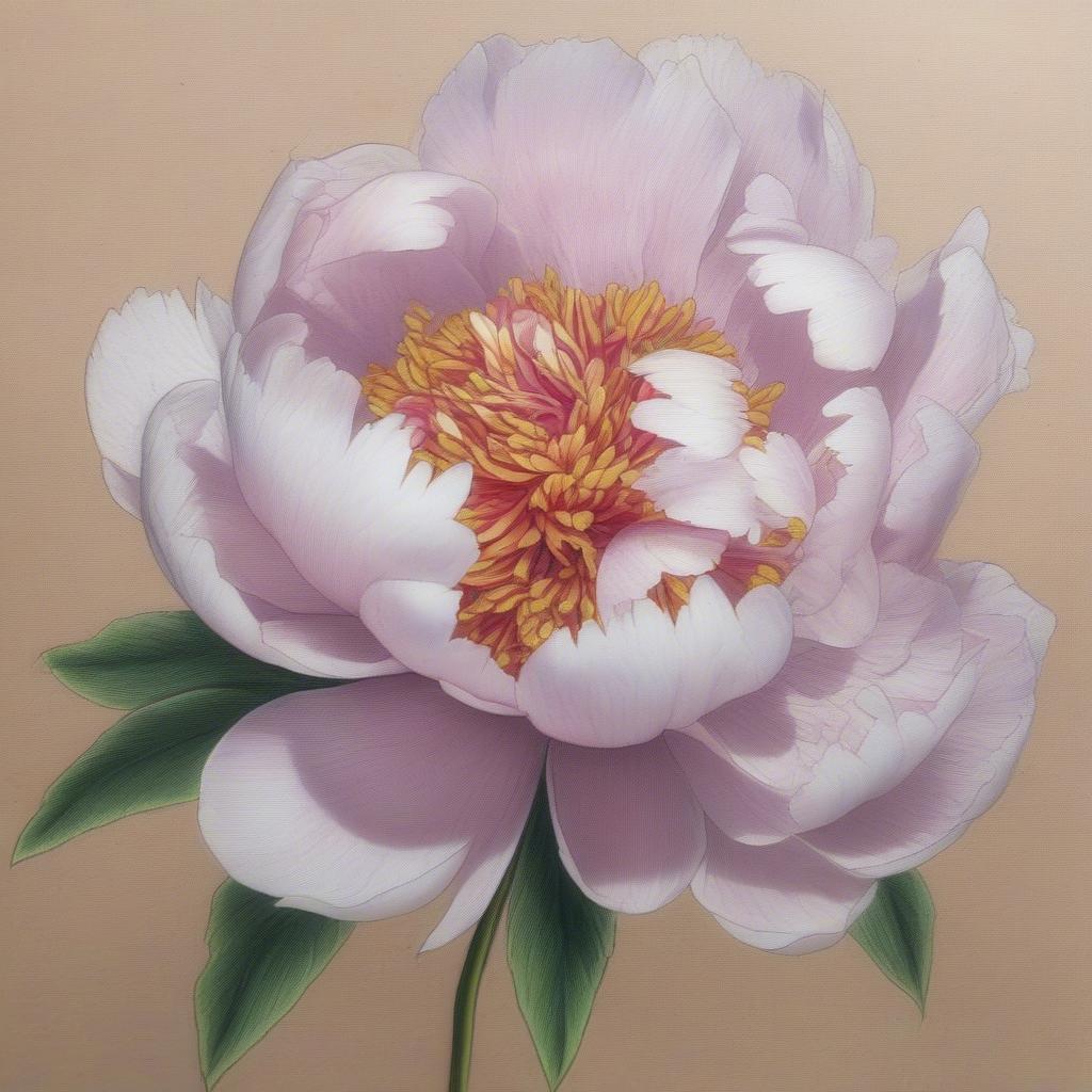 Drawing a Peony with Colored Pencils