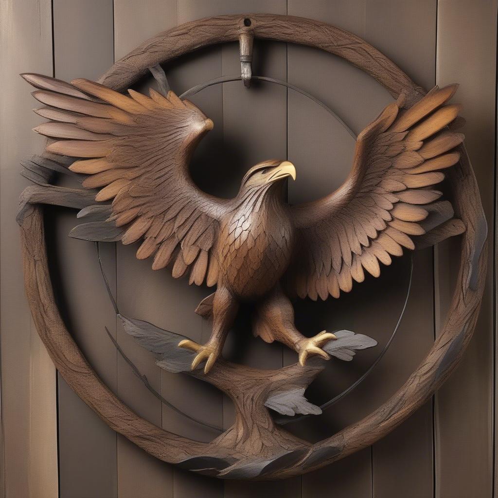 Variety of eagle wall decorations, showcasing different styles and materials.