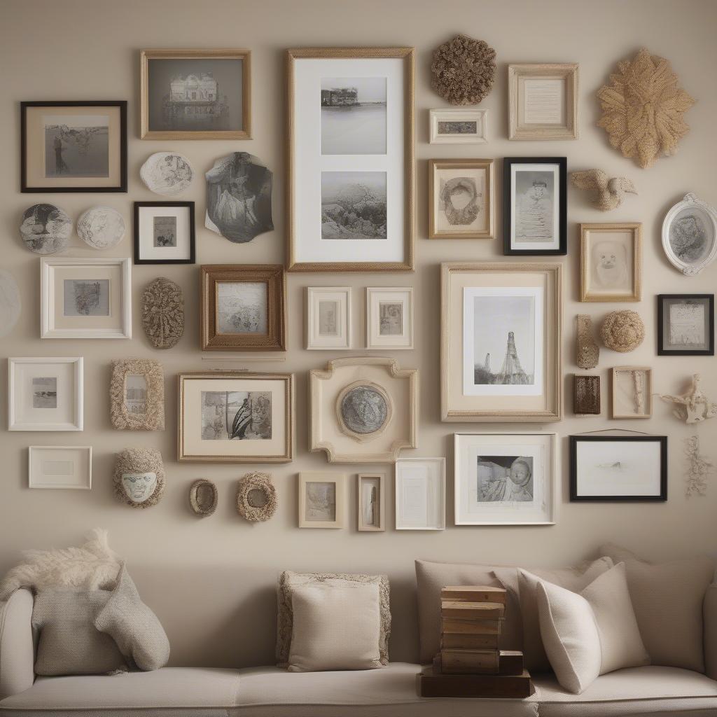 Eclectic Gallery Wall with Various Frames