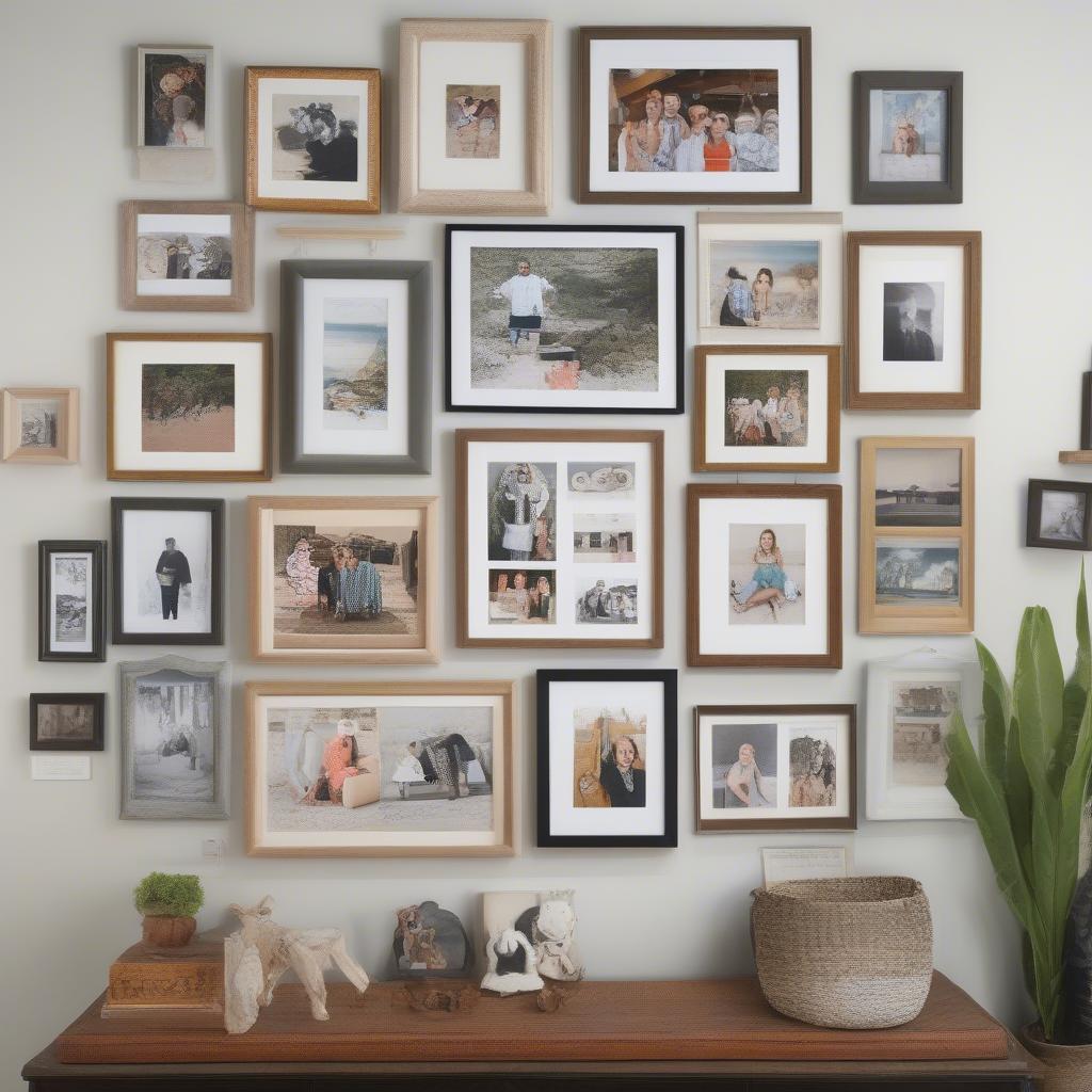 Eclectic Mix of Photos in Different Frames