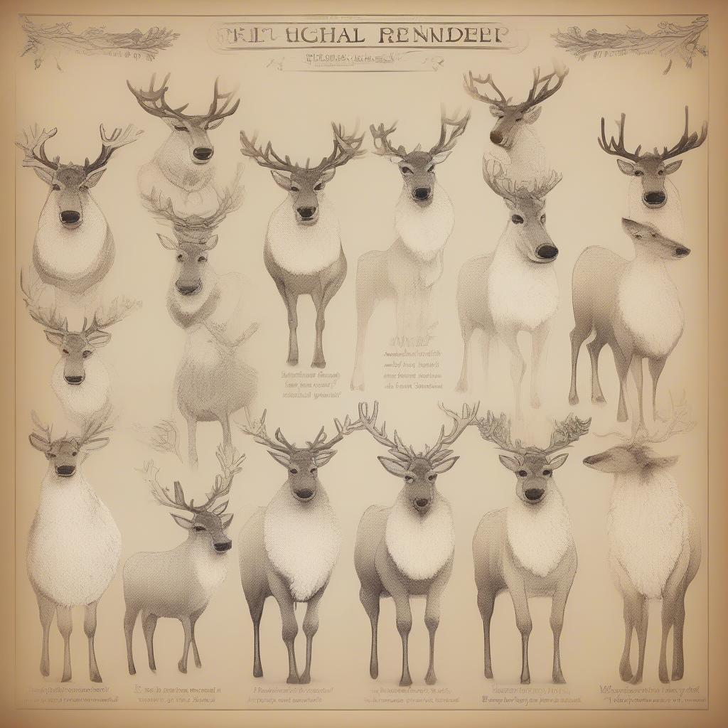 The eight original reindeer from the poem "Twas the Night Before Christmas"