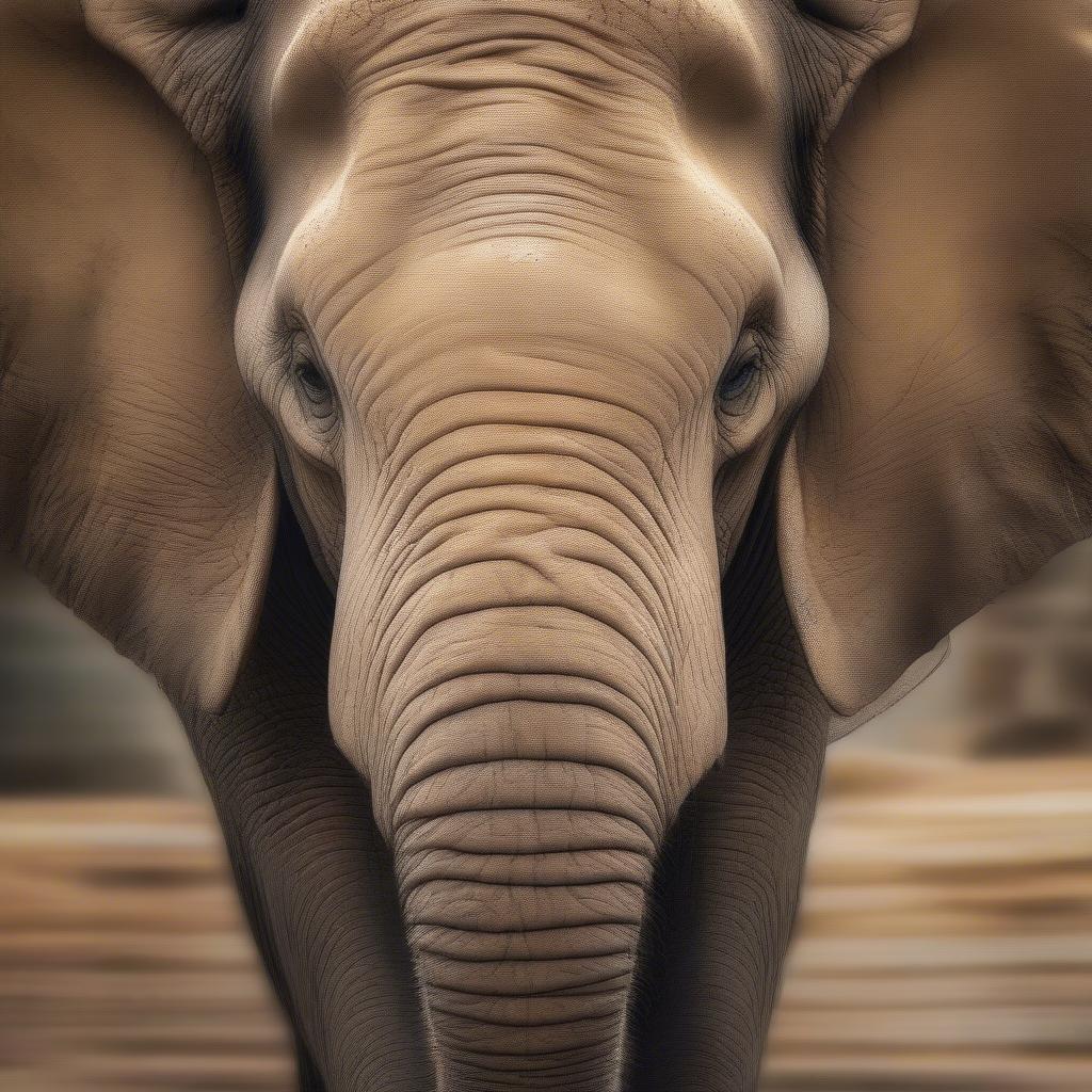 Elephant wisdom poster portraying strength and experience