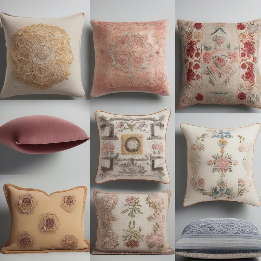 Variety of Embroidery Pillows