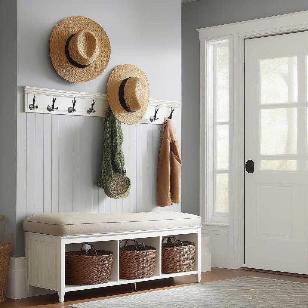 Stylish Entryway with Hat Hooks