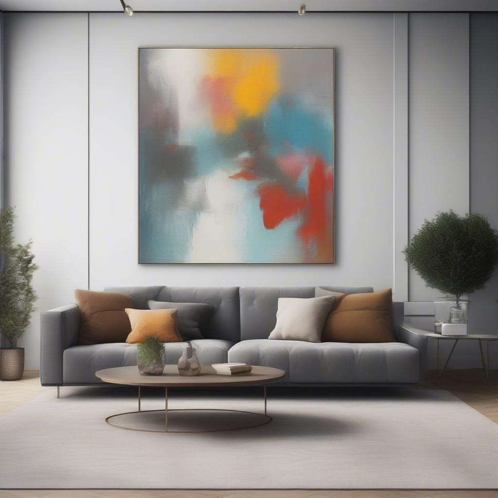 Extra Large Abstract Painting in a Modern Living Room