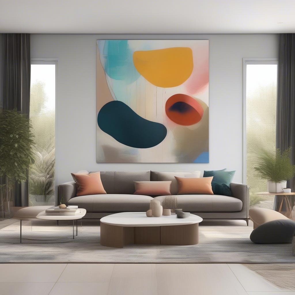 Extra Large Canvas Art in a Modern Living Room