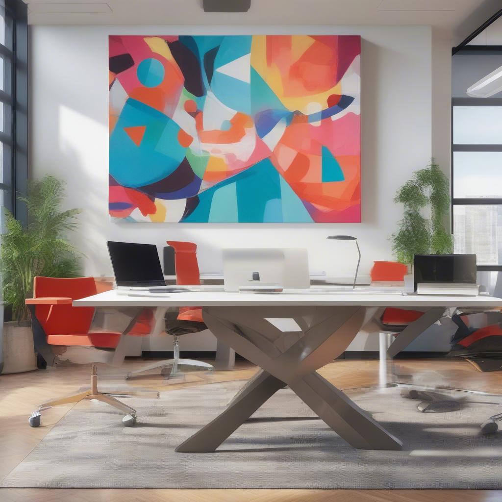 Extra Large Canvas Painting in an Office Space