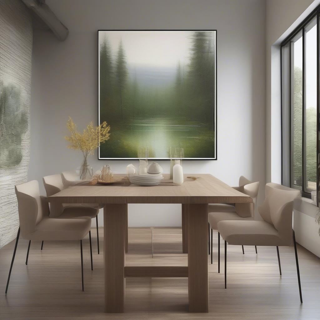 Extra Large Landscape Painting in a Dining Room