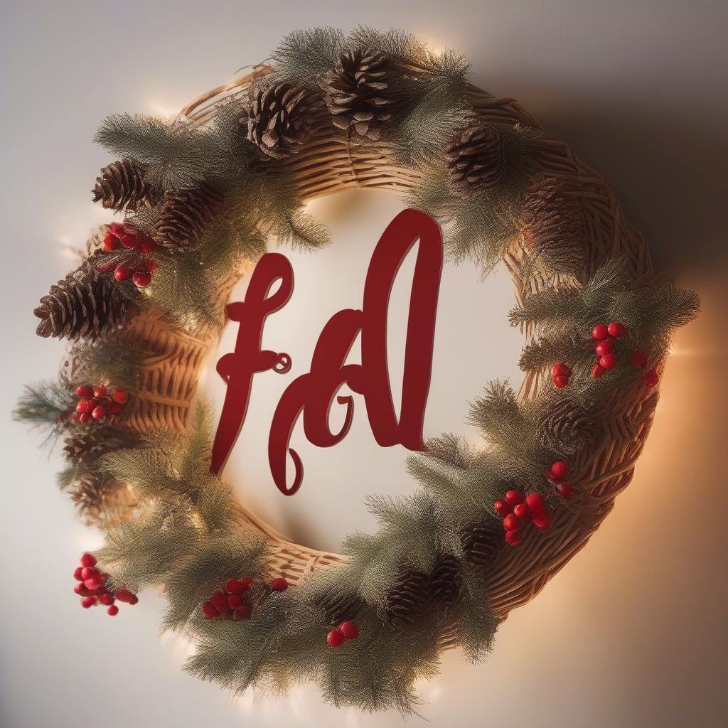 Wicker Fa La La Christmas Sign