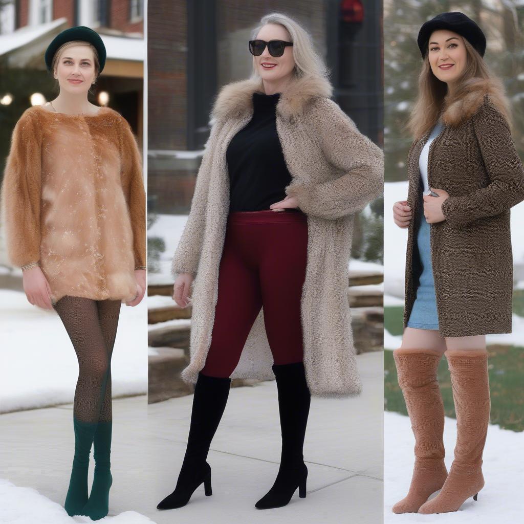 Outfit Ideas with Fake Fur Stockings