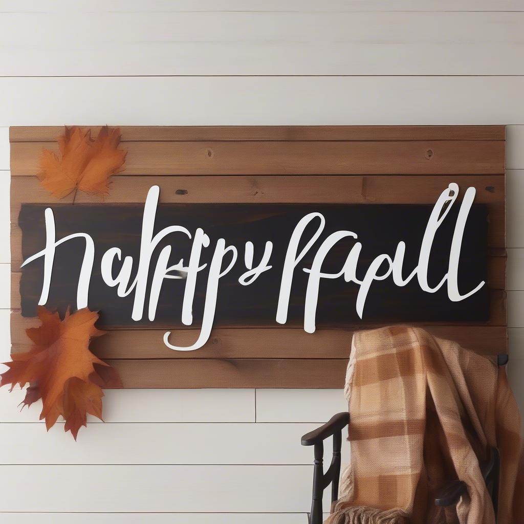 Rustic Wood Fall Wall Sign