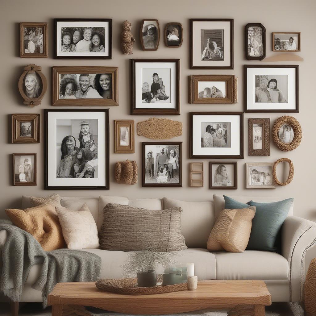 Variety of Family Frames Displayed on a Wall