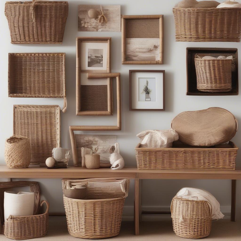 Family Picture Collage with Wicker and Rattan