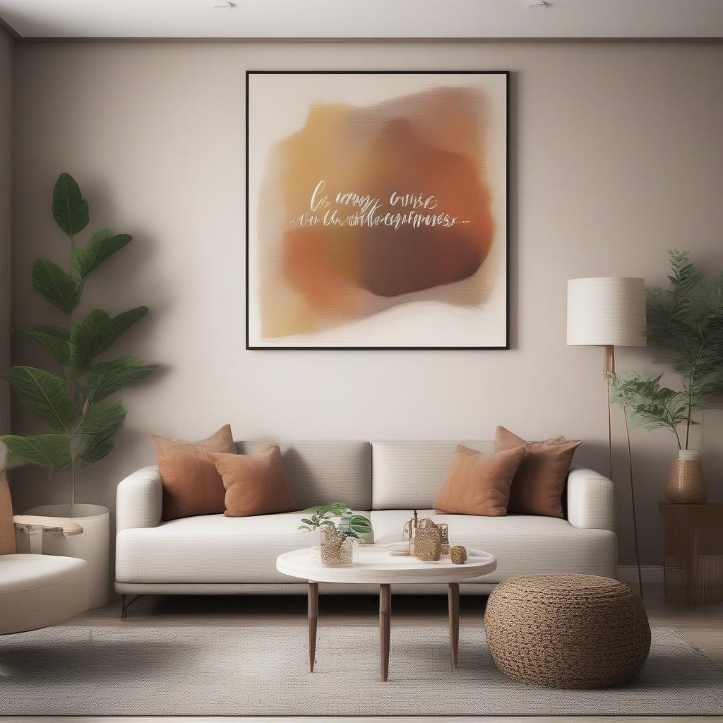 Family quotes wall art displayed in a living room, showcasing a heartwarming message about love and togetherness.