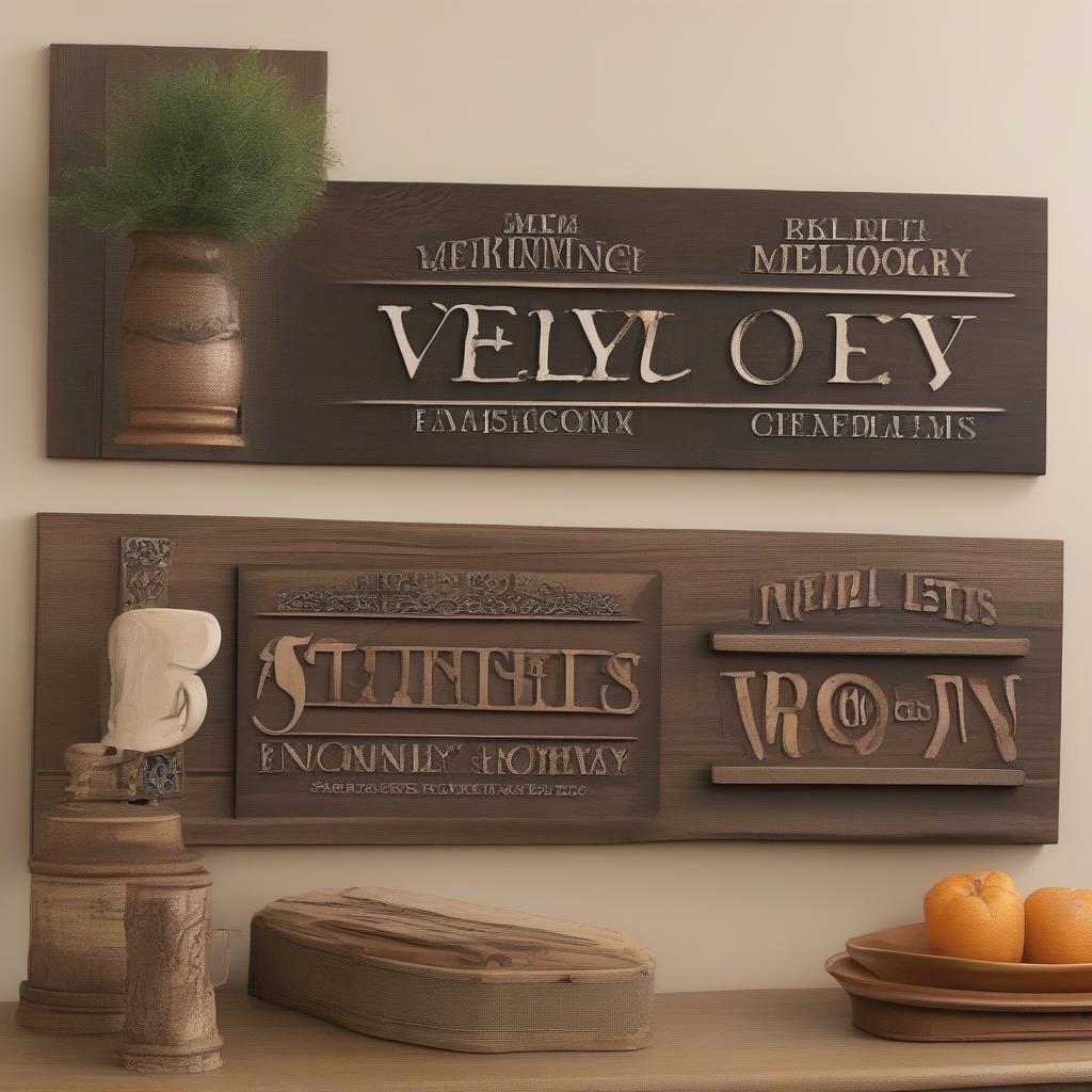 Wooden Family Signs in Various Styles