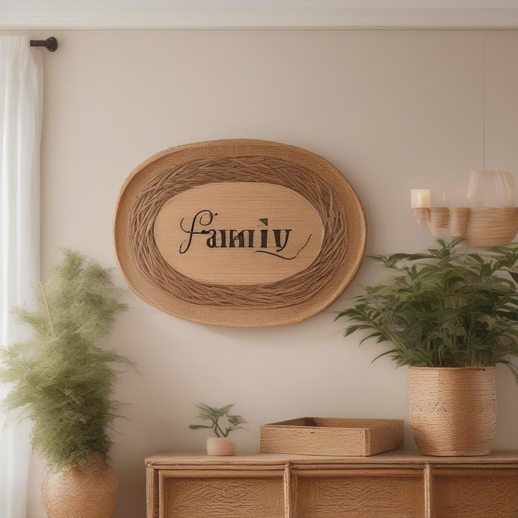 Wicker Family Sign in Living Room