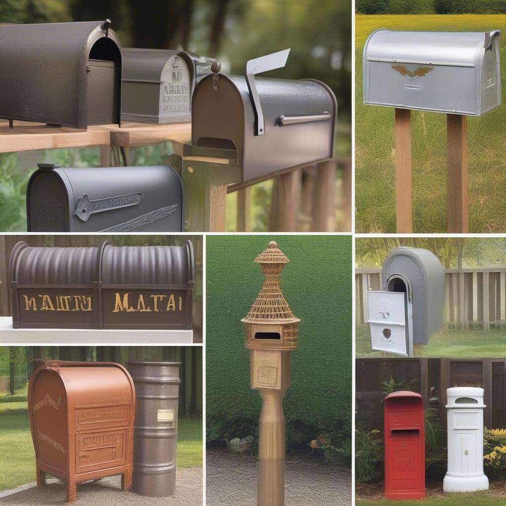 Overview of different farm style mailboxes