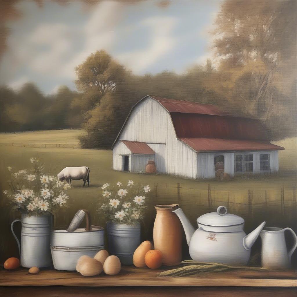 Farmhouse Canvas Paintings: Rustic Charm for Your Home