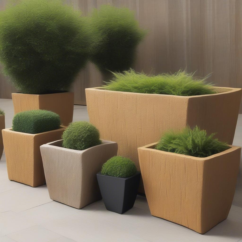 Various Styles of Faux Bois Planters