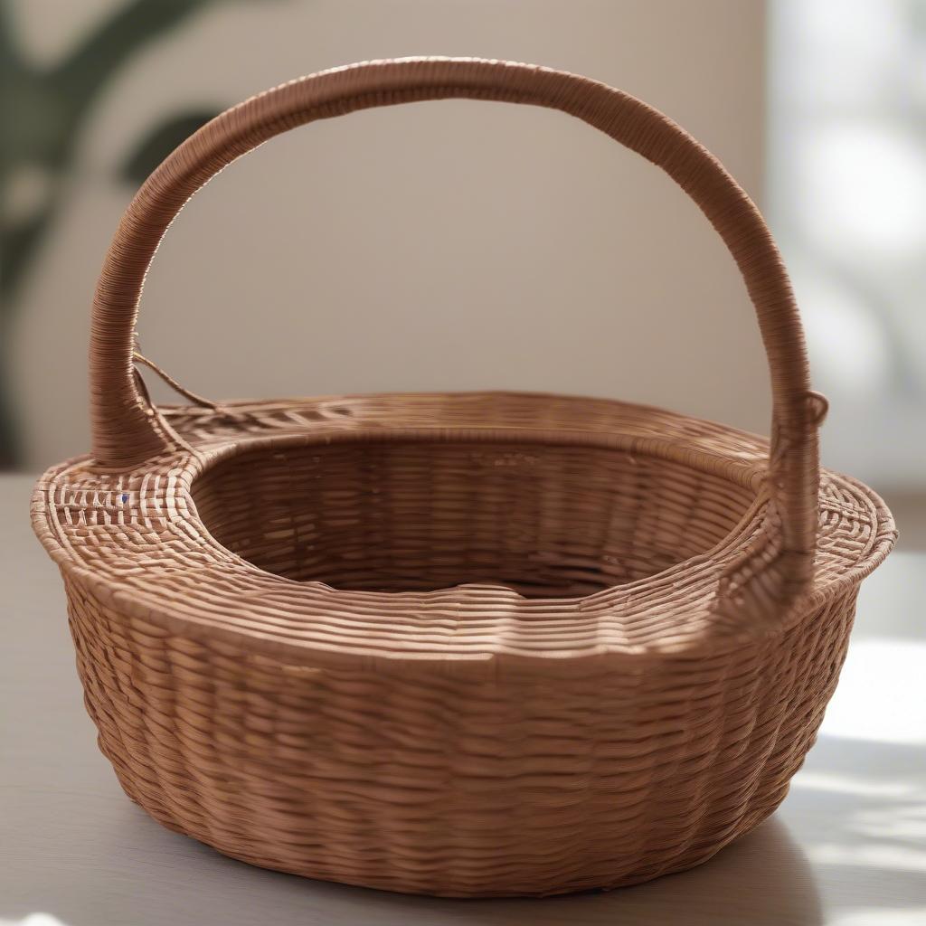 A Finished Wicker Basket Made with Southwood Bar