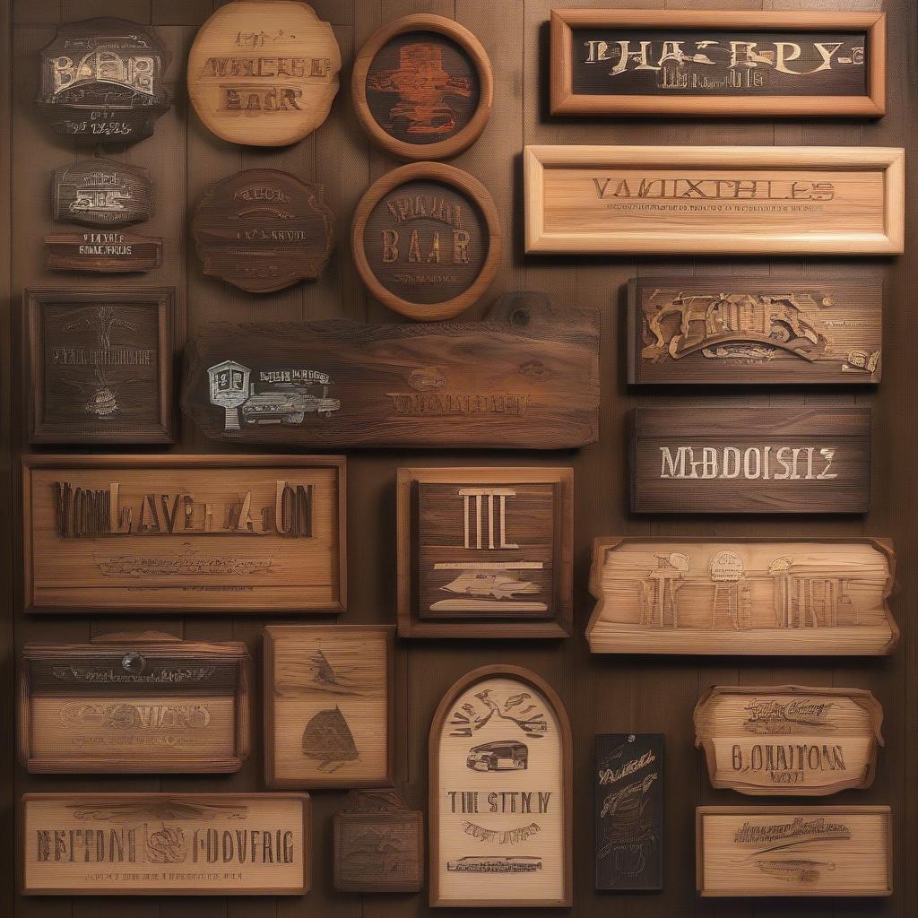 Examples of Finished Wood Bar Signs