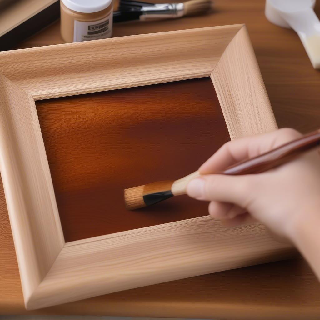 Applying Stain to a Picture Frame