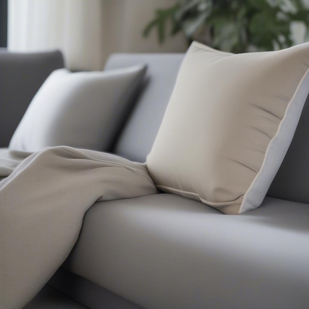 Flange Edge Pillow on a Modern Sofa