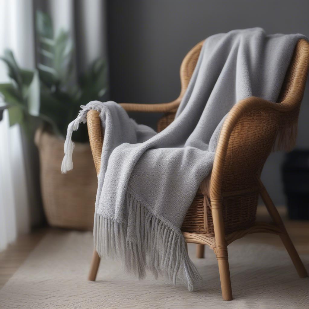 Cozy Flannel Throw Blanket with Fringe