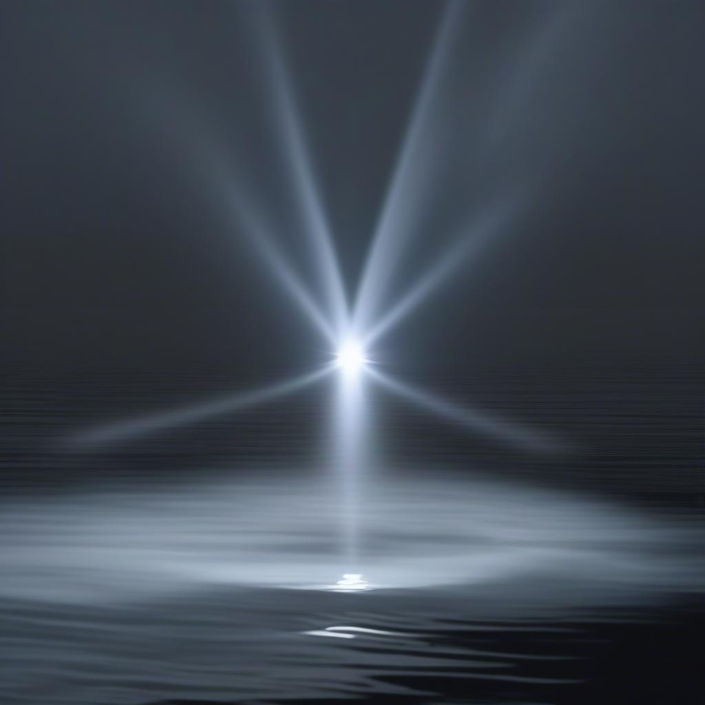 Flashlight beam refracting underwater