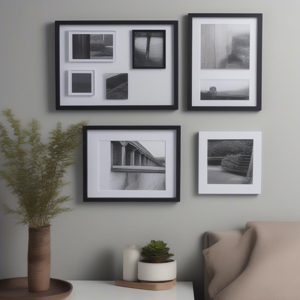 Modern Display of Floating Collage Picture Frames