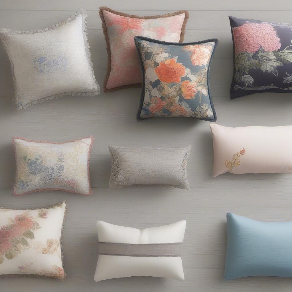 Floral Lumbar Pillows in Different Room Settings