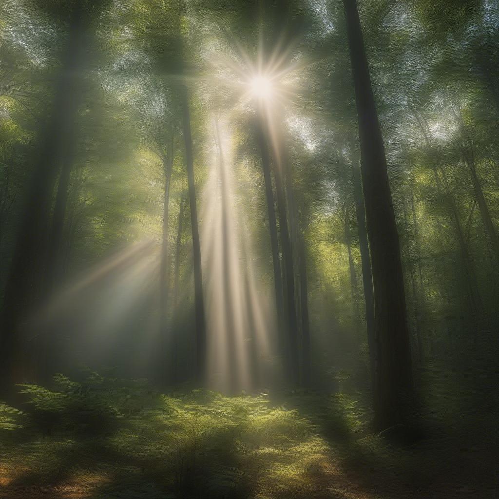 Panoramic view of a majestic forest with towering trees