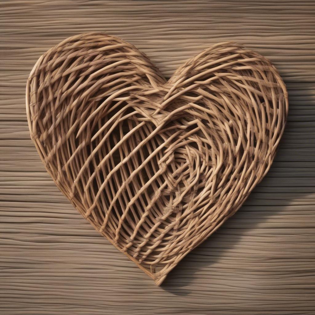 Forever Love Quotes: A woven wicker heart symbolizes enduring love and commitment.