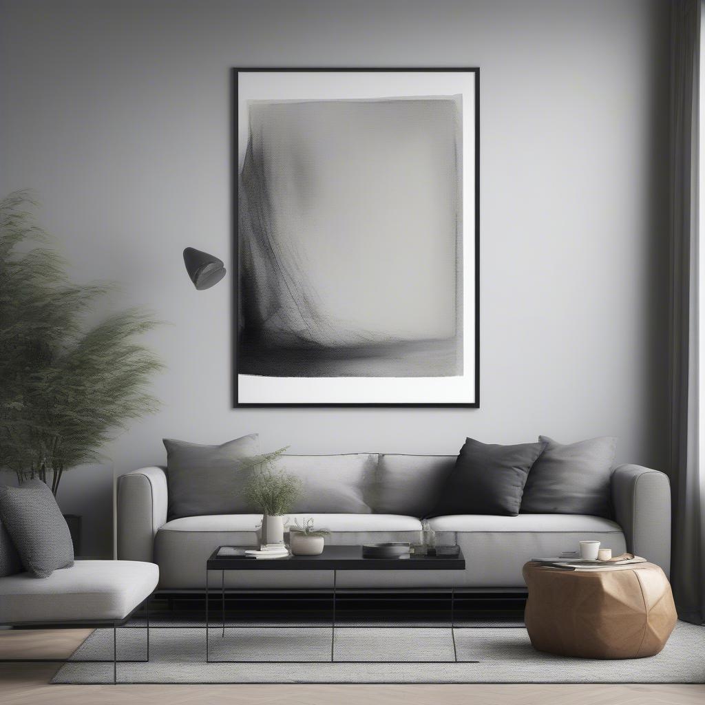 Modern Living Room with a Framed 20x30 Picture