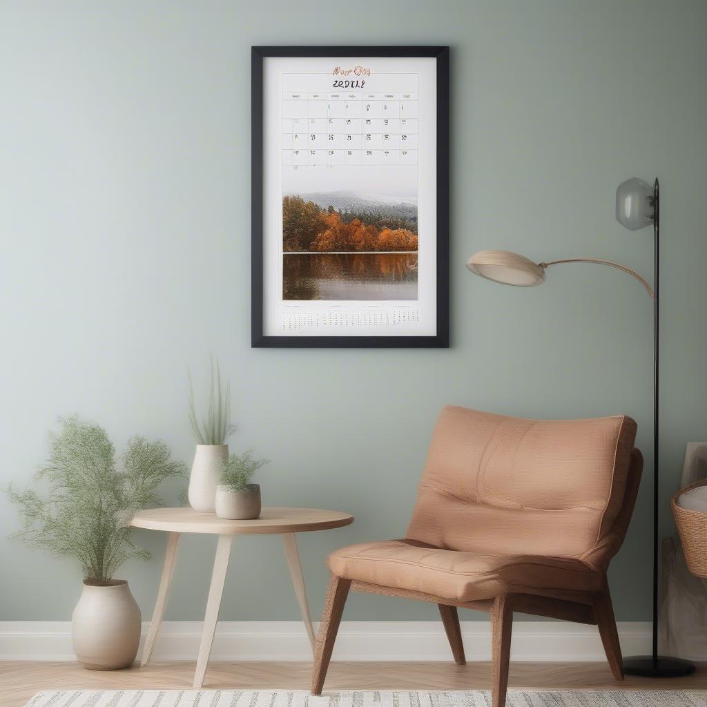 Framed 11x14 Poster Calendar on Wall