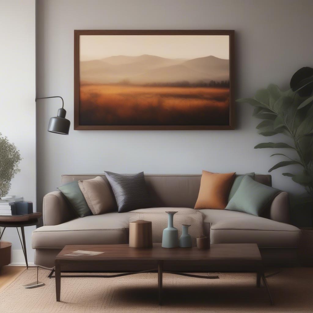 Framed Canvas Picture in a Living Room Setting