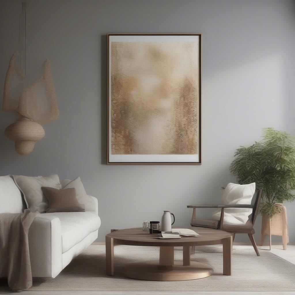 A Framed Canvas Print in an Interior Setting