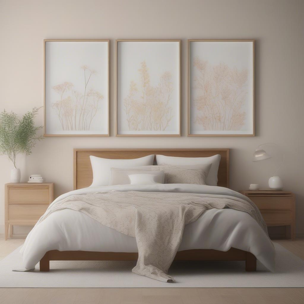 Framed Canvas Prints in a Bedroom