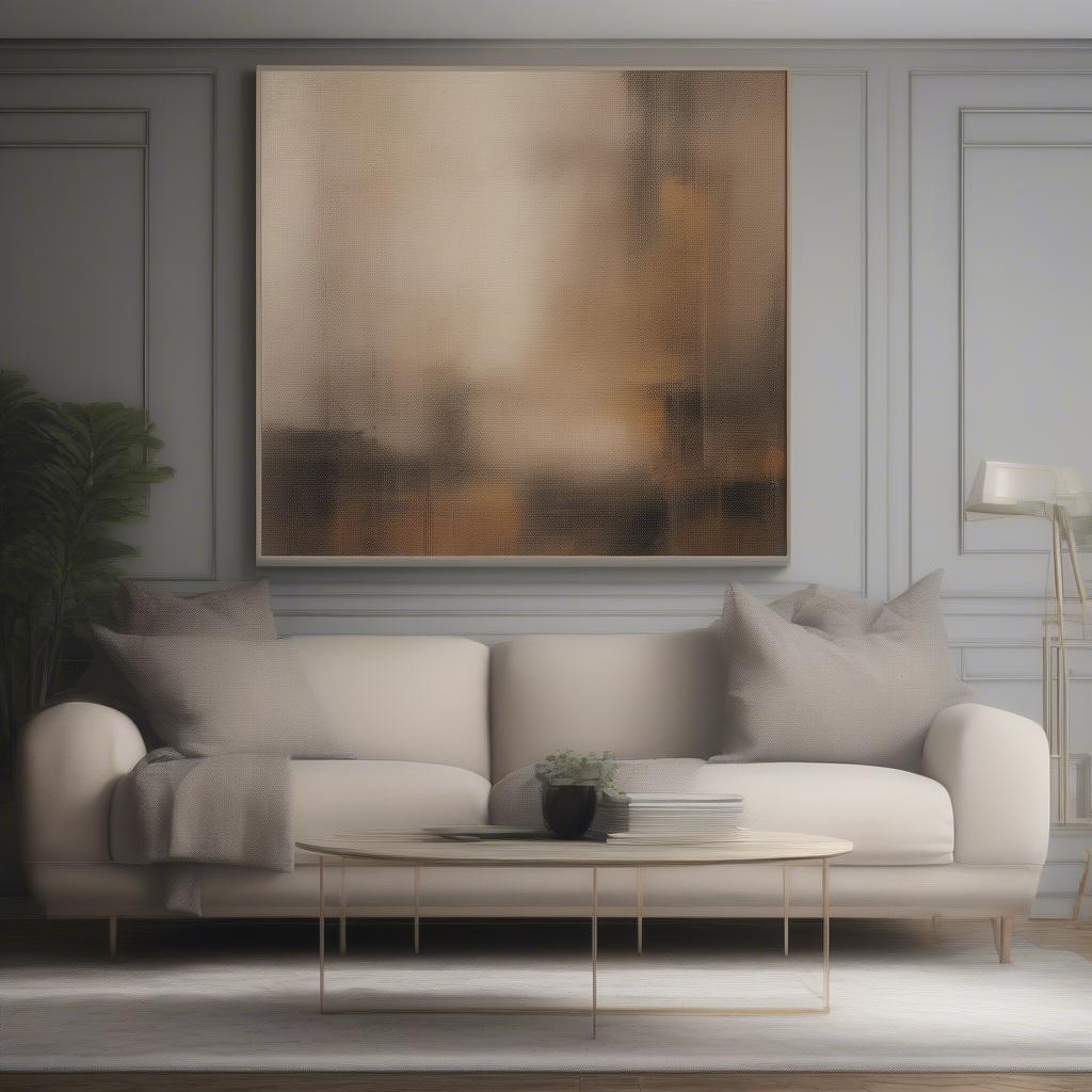 Framed canvas wall art adds a touch of elegance to a living room