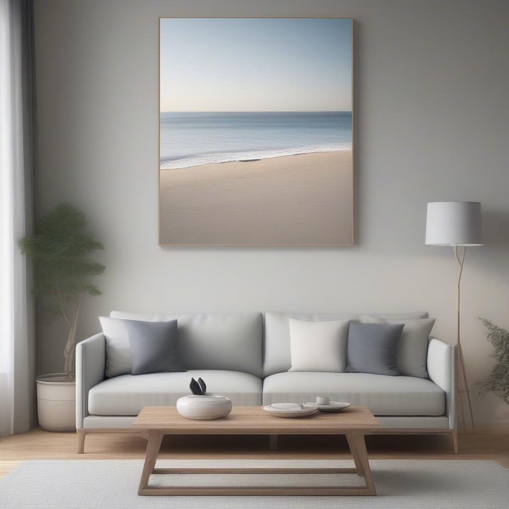 Framed Canvas Wall Art in a Living Room