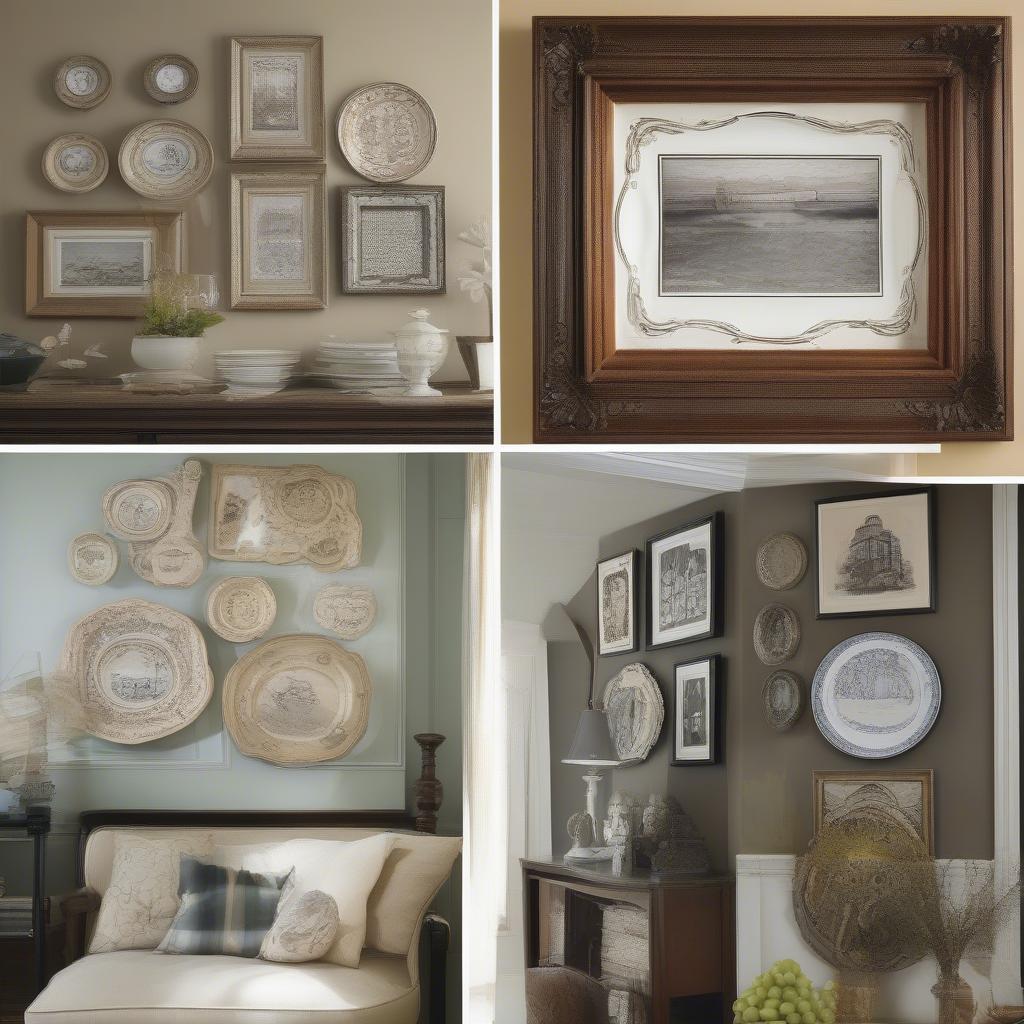 Framed Decorative Plates in Different Decor Styles