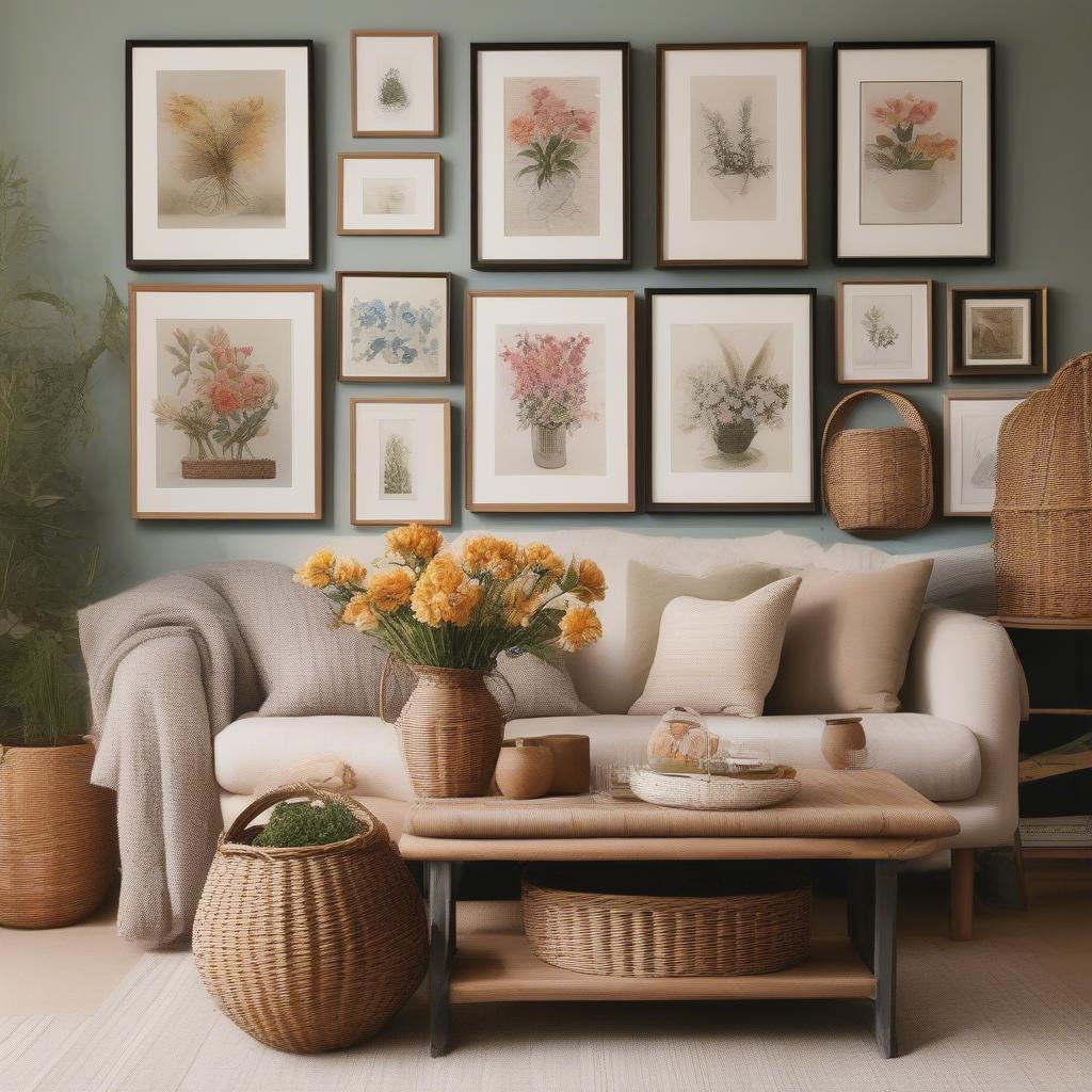 Framed Flower Pictures in Living Room Decor