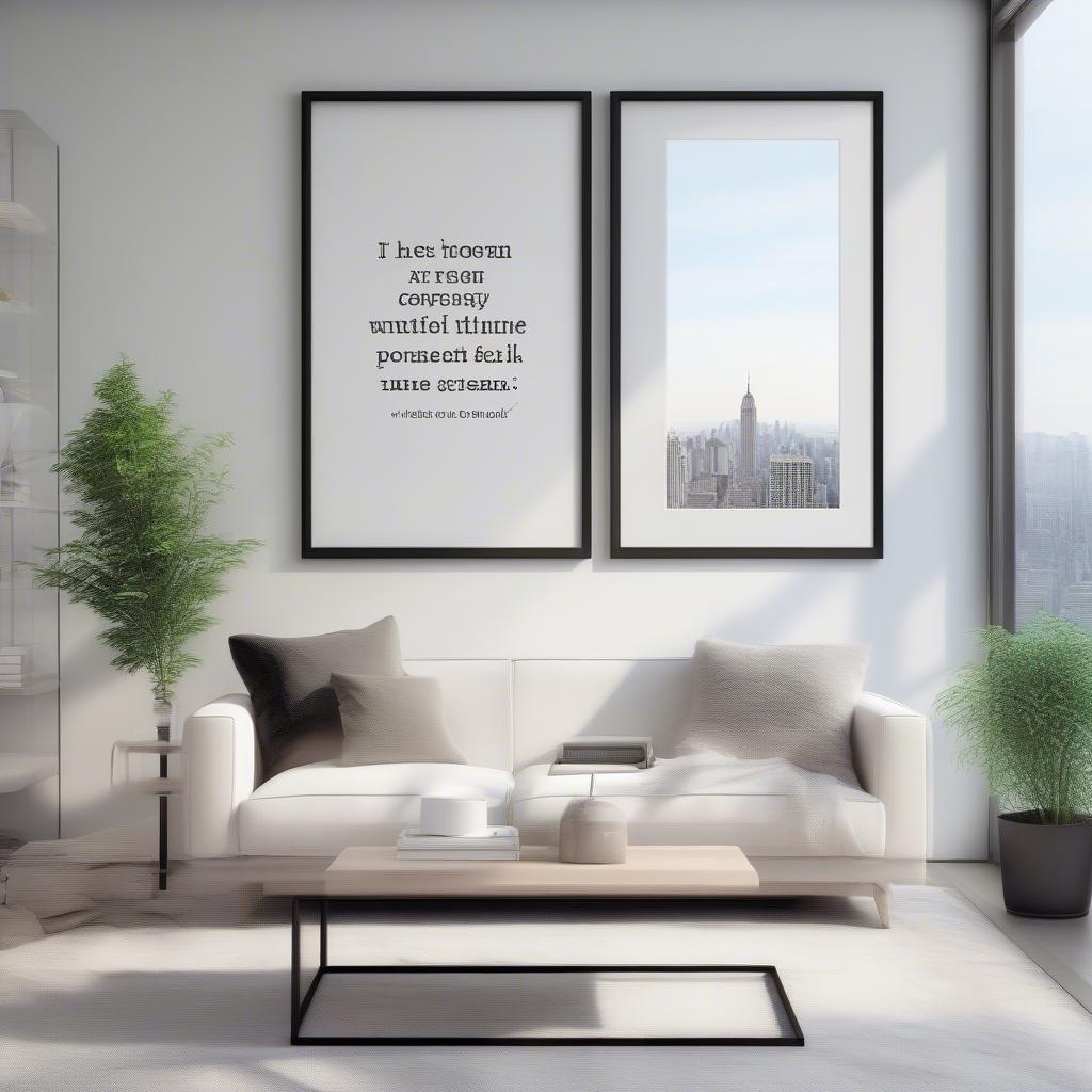 Framed Inspirational Sayings in a Modern Living Room