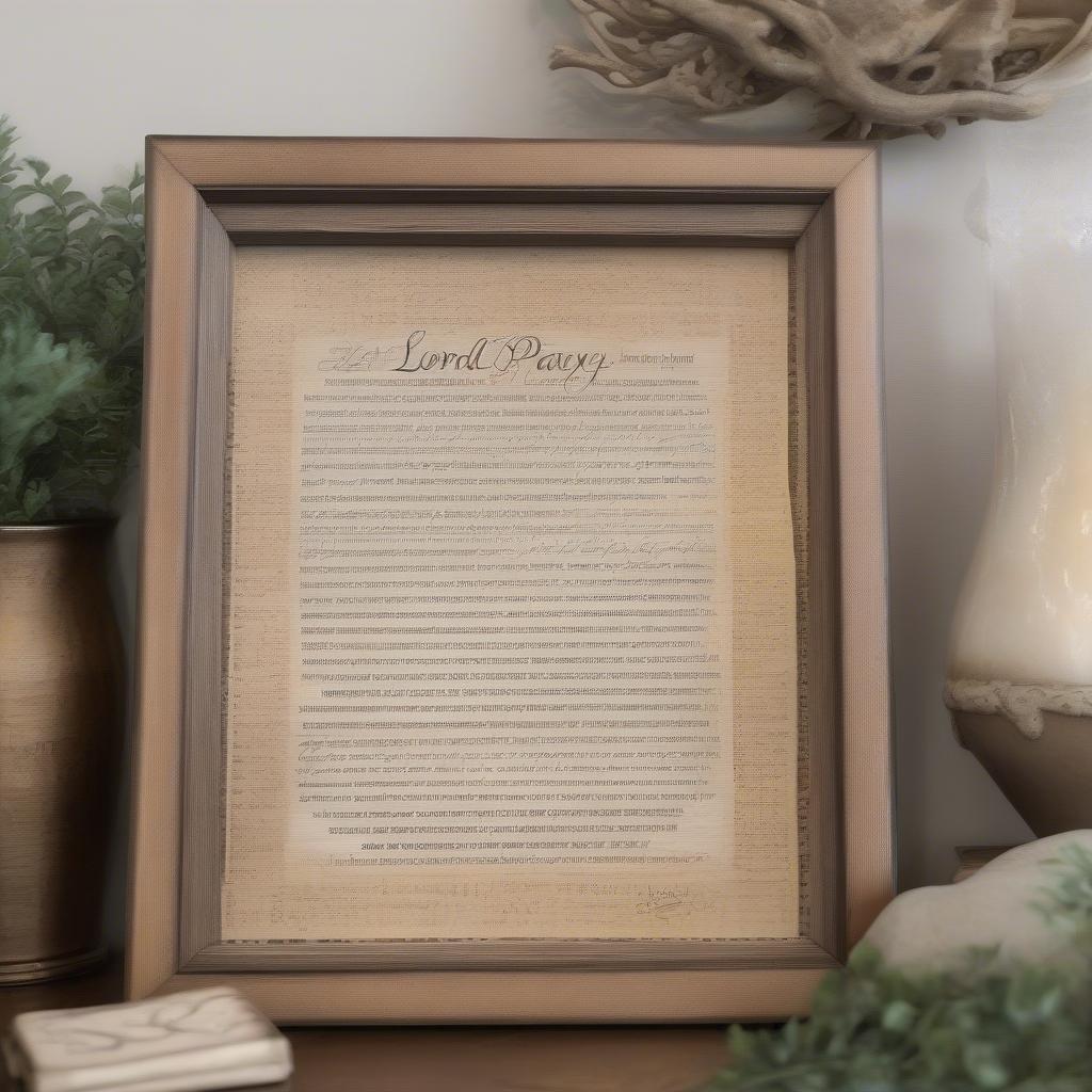 Framed Lord's Prayer Wall Decor