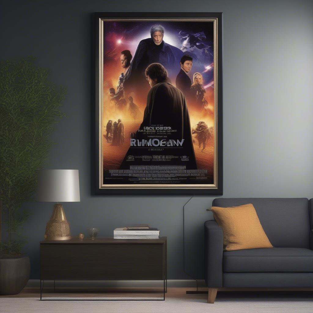 Framed Movie Poster in Home Theater