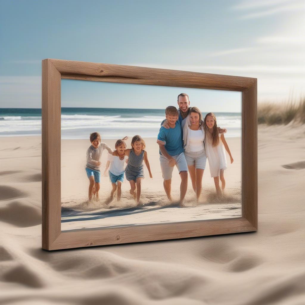 Framed Panorama Family Photo Rustic Frame