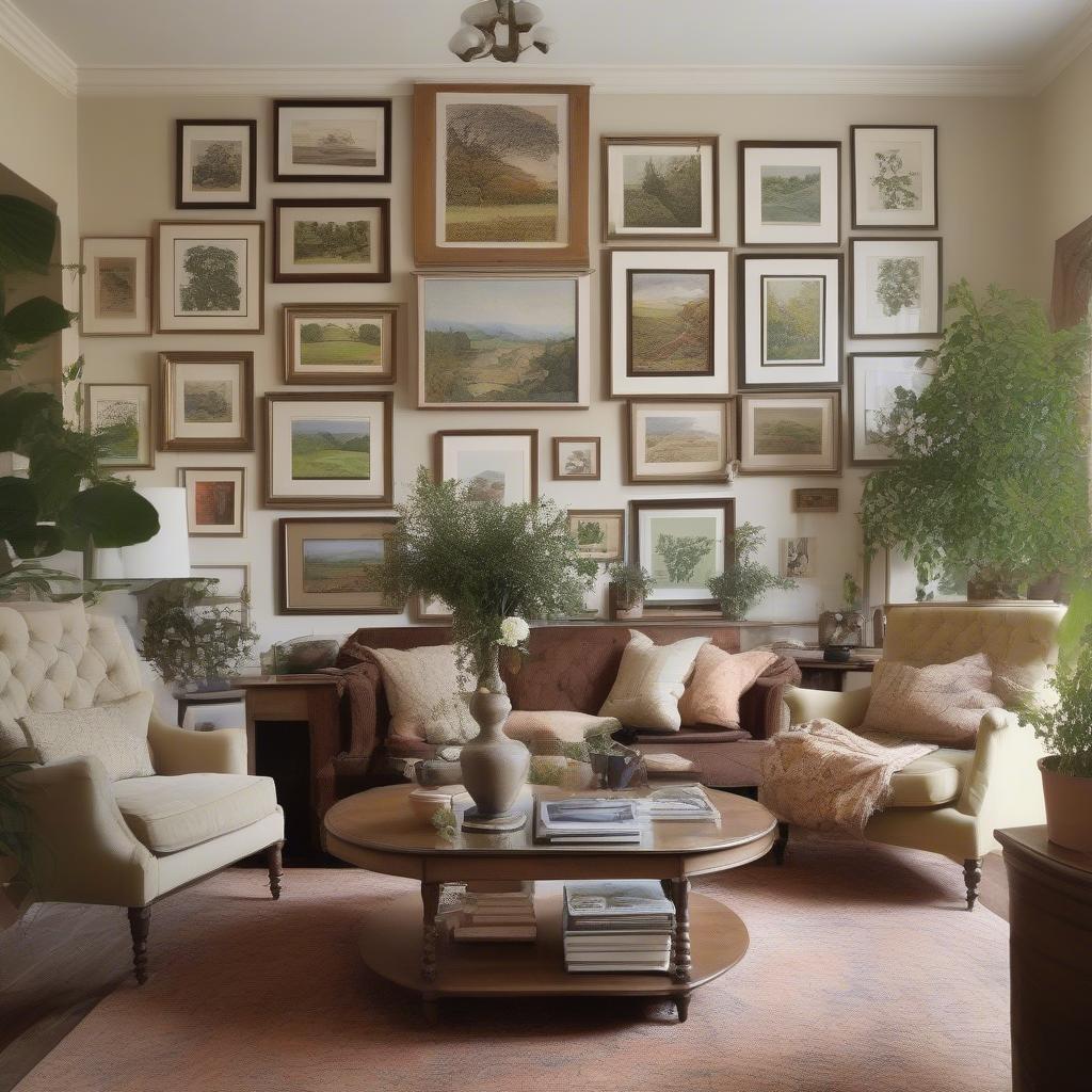 Framed Pictures in a Living Room Setting