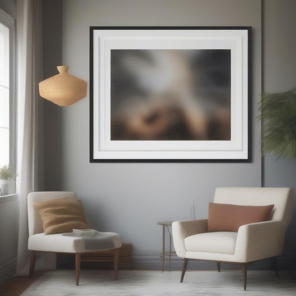 Framed Print Hanging on a Wall